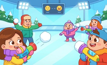 FrostReign Arena buz üzerinde komik silahlar mizahi oyun görseli