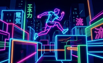 RadiantStride Runners renkli engel parkur oyunu görseli